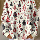 Holly – Weißes Oberteil mit Weihnachtsmotiven