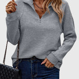 Christine | Eleganter Pullover mit halbem Reißverschluss
