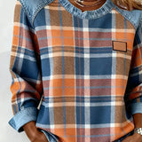 Ivy – Damen Sweatshirt mit Patchwork-Karo