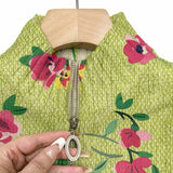 Lauren - Pink Floral Lime Zip Cardigan