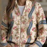 Camila - Kletterrose Rippstrickjacke