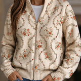 Danielle - Zarte florale Ranken-Creme-Druck
