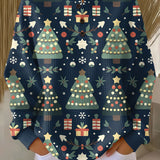 Faye – Marineblaues Oberteil mit Weihnachtsmotiven