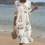 Ariana - Vestido Floral con Estampado de Plantas