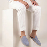 Babyblaues Wildleder Yacht-Mule