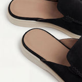 Schwarze Wildleder Yacht-Mule
