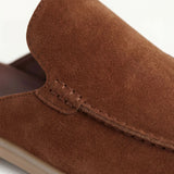 Dunkelroter Wildleder Yacht-Mule