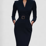 Iara - Refinado Vestido Justo en Negro