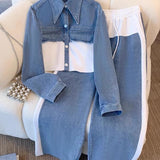 Tilda | Set aus kurzer Colorblock-Jacke und weiter Hose