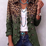 Klara | Blazerjacke mit Leoparden-Ombré und Rüschen