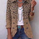 Greta | Vintage-Jacke mit Leopardenverlauf und Rüschen