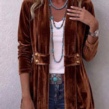 Margarete | Lange Vintage-Jacke mit Revers und Knopfdetails