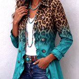 Klara | Blazerjacke mit Leoparden-Ombré und Rüschen