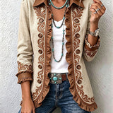 Rosalie | Vintage-Boho-Jacke mit Blumenmuster und Rüschen