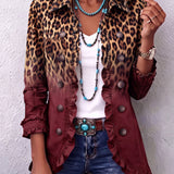 Klara | Blazerjacke mit Leoparden-Ombré und Rüschen