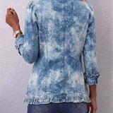Käthe | Vintage-Boho-Jacke mit botanischem Farbverlauf und Rüschen