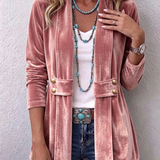 Margarete | Lange Vintage-Jacke mit Revers und Knopfdetails