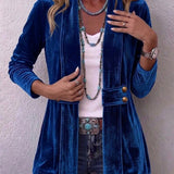 Margarete | Lange Vintage-Jacke mit Revers und Knopfdetails