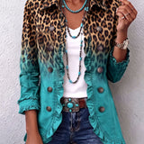 Klara | Blazerjacke mit Leoparden-Ombré und Rüschen