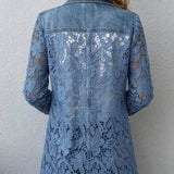 Emilia | Blazerjacke mit floralen Spitzeneinsätzen