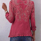Elisa | Vintage-Jacke mit Paisleymuster und Rüschen