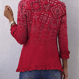 Leonie | Bohemian-Rüschenjacke mit Paisley-Ombré