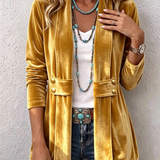 Margarete | Lange Vintage-Jacke mit Revers und Knopfdetails