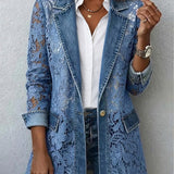 Emilia | Blazerjacke mit floralen Spitzeneinsätzen