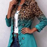 Klara | Blazerjacke mit Leoparden-Ombré und Rüschen