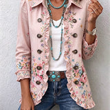 Ida | Blumenjacke mit Rüschen und Knopfleiste