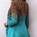Klara | Blazerjacke mit Leoparden-Ombré und Rüschen