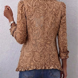 Theresa | Vintage-Boho-Jacke mit Blumenmuster und Rüschen