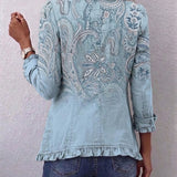 Helene | Vintage-Jacke mit Paisleymuster und Rüschen