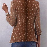 Amelie | Bohemian-Rüschenjacke mit Tiermuster