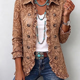Theresa | Vintage-Boho-Jacke mit Blumenmuster und Rüschen