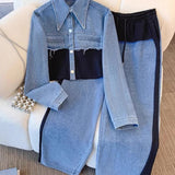 Tilda | Set aus kurzer Colorblock-Jacke und weiter Hose