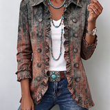 Ella | Vintage-Rüschenjacke mit strukturiertem Farbverlauf
