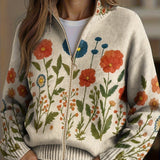Brianna - Wildblumenwiese Zip-Kardigan